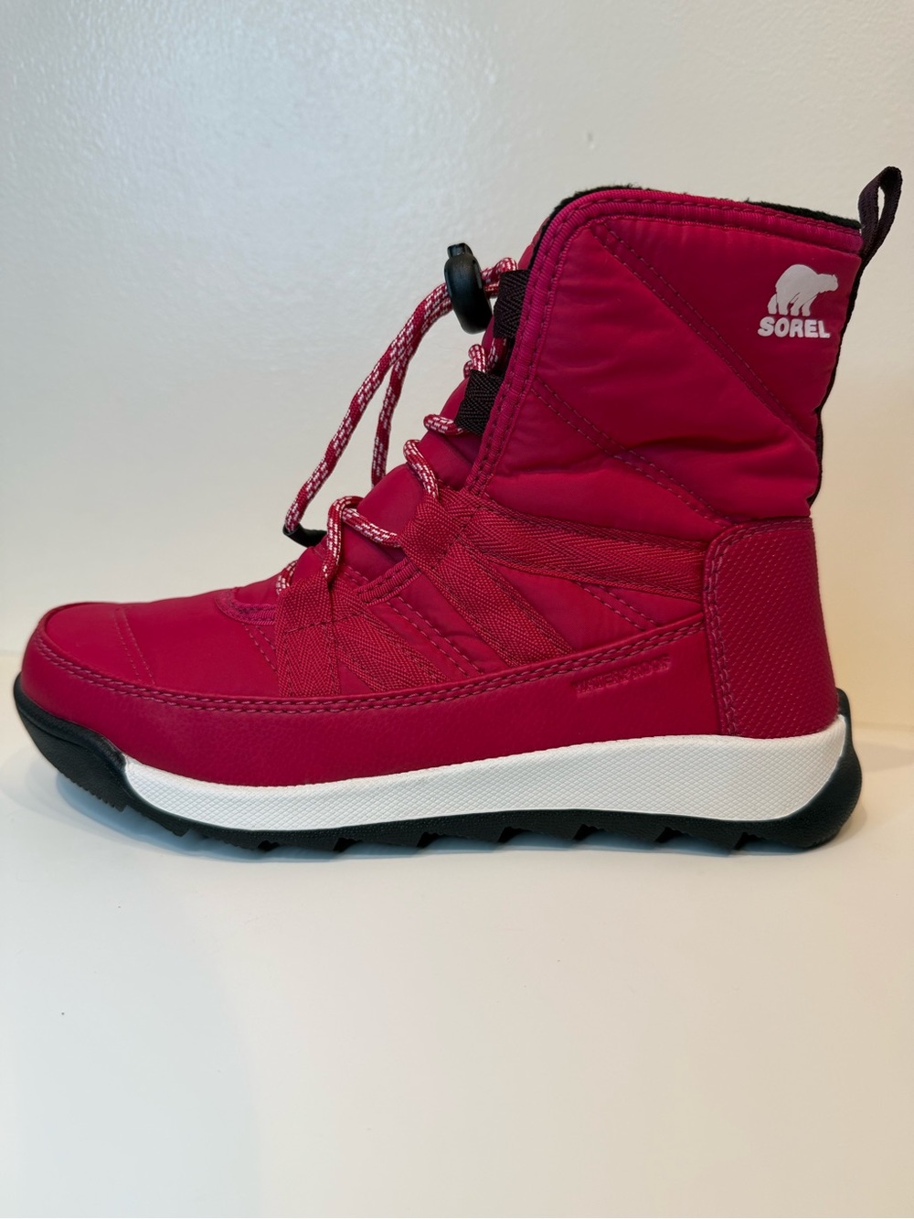 Sorel Whitney raspberry-pink Boots fleece lined waterproof size USA 3 EUR 34